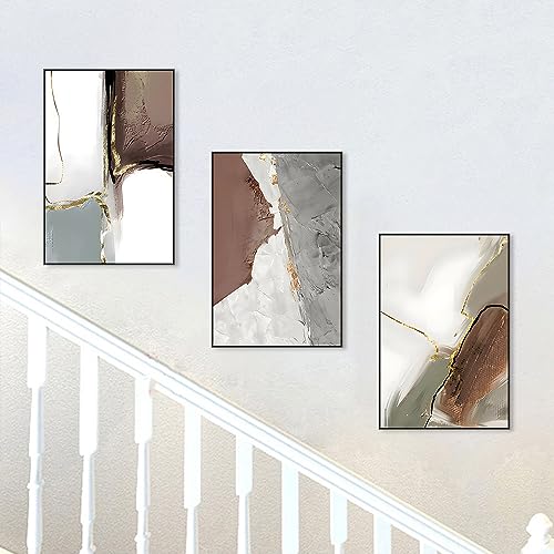 Wall Art Set of 3 Frames Canvas Wall art Decor Abstract Minimalism Natural Style Art Mural Posters & Prints, large Size Wall Art Aesthetics Living room Bedroom Kitchen Office (24 "X 16" X 3 pieces) - size: 24 "X 16" X 3 pieces