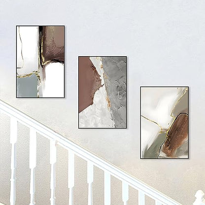 Wall Art Set of 3 Frames Canvas Wall art Decor Abstract Minimalism Natural Style Art Mural Posters & Prints, large Size Wall Art Aesthetics Living room Bedroom Kitchen Office (32 "X 24" X 3 pieces) - size: 32 "X 24" X 3 pieces