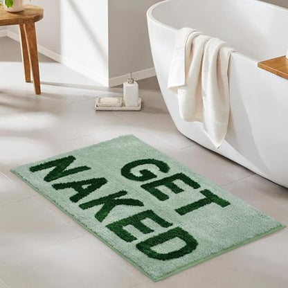 Zeeinx Get Naked Bath Mat Cute Bathroom Rugs Sage Green Bath Mat 18”x47” - color: Sage Green, size: 1'6" x 3'11" (Rectangular)