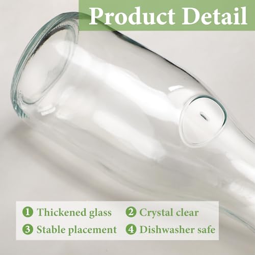 6 Pcs Milk Bottle Flower Vases 8" Glass Vintage Bottles,Clear