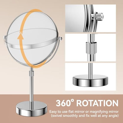 Nicesail Adjustable Tabletop Makeup Mirror Magnified Vanity Chrome 10X - color: Chrome Finish-10x