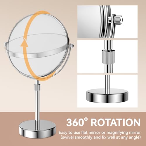 Nicesail Adjustable Tabletop Makeup Mirror Magnified Vanity Chrome 7X - color: Chrome Finish-7x