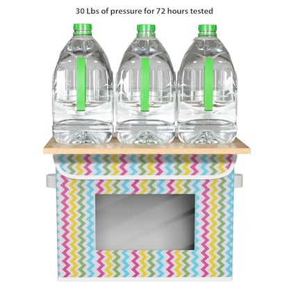 Univivi Fabric Foldable Storage Boxes with Lids, 4 Pack, Colorful - color: Colorful Ripple