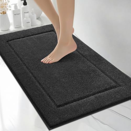 Extra Soft Bathroom Rug 20" x 30", Bath Mat, Throw Rug for Kitchen - color: Black, size: 20" x 30"