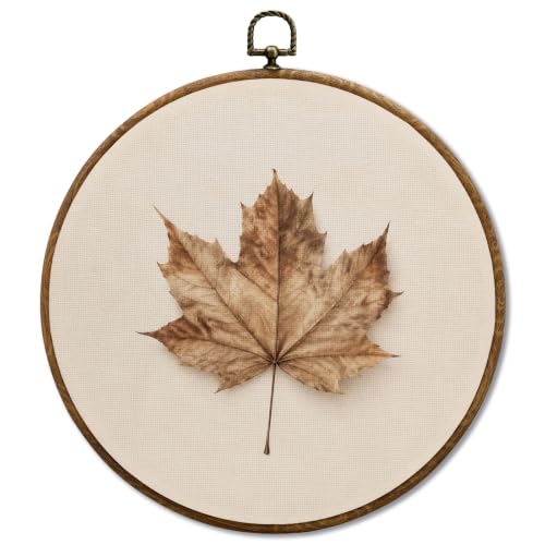 JUIOEIU Rustic Fall Maple Leaf Farmhouse Round Wall Decor 10x10in 989 - color: Maple leaves
