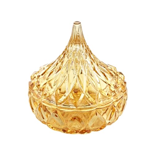 Godinger Gold Glass Hershey Kiss Candy Dish - A Sweet and Stylish Delight - color: Gold, size: Medium