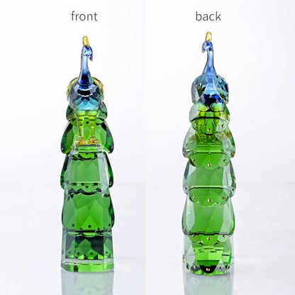 DOJOZ Crystal Peacock Figurine Handmade Art Animal Home Decor Statue Home Decoration