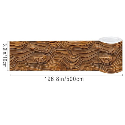 IVN Wallpaper Border Peel and Stick Wall Rustic Wood Grain 4x196 Inch - color: Rustic Wood Grain