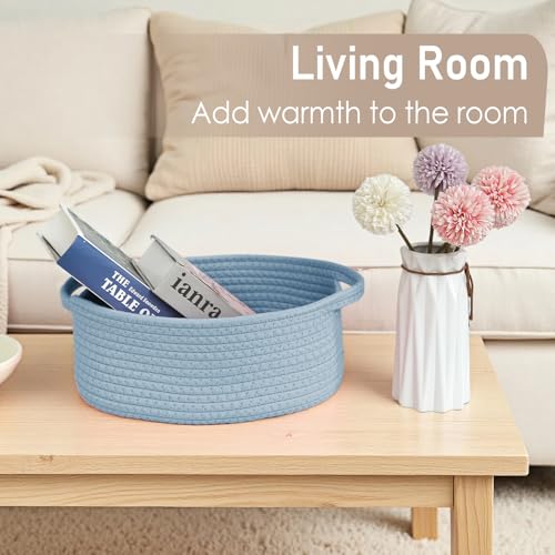 JMvicyroam Small Woven Basket, Empty Gift Basket, Blue/1 Pack - color: Blue, size: 1 Pack