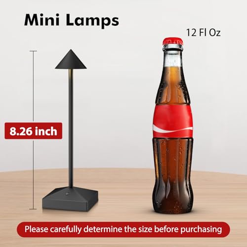 3 Pack Small Black Rechargeable Cordless Table Lamps Dimmable - color: Black-A
