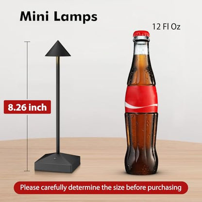 3 Pack Small Black Rechargeable Cordless Table Lamps Dimmable - color: Black-A