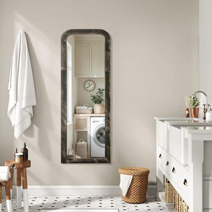 AAZZKANG Hanging Mirror Full Length Large Rectangle Wooden Framed 43"x14" - color: Pitchdark, size: 43"L x 14"W