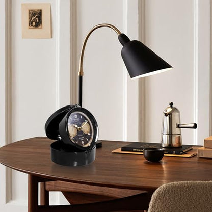 Vintage Jewel Box Table Clock, Black