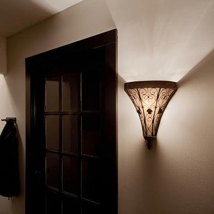 Kichler Marchesa 14.75" 1-Light Wall Sconce Light, Terrene Bronze