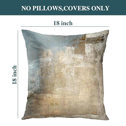 Throw Pillow Covers for Couch, 18x18 Inch, Set of 2, Beige Grey - color: Grey and Beige, size: 18" x 18" (Pack of 2)
