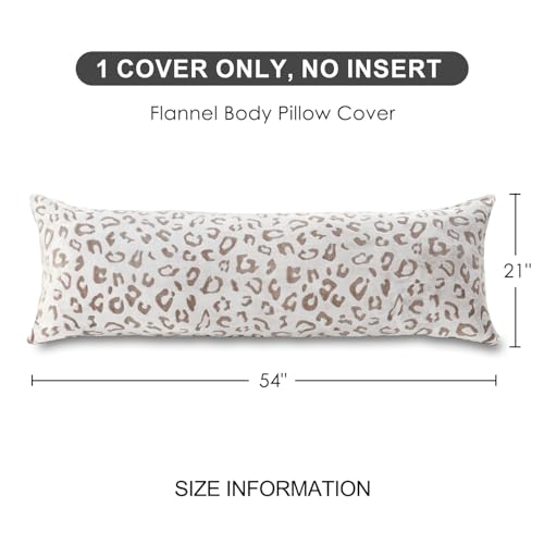 SOCHOW Body Pillow Cover 21x54 Inches, 1 Pack, Brown - color: Brown Leopard, size: 54" x 21" (Pack of 1)