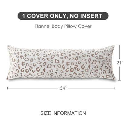 SOCHOW Body Pillow Cover 21x54 Inches, 1 Pack, Brown - color: Brown Leopard, size: 54" x 21" (Pack of 1)