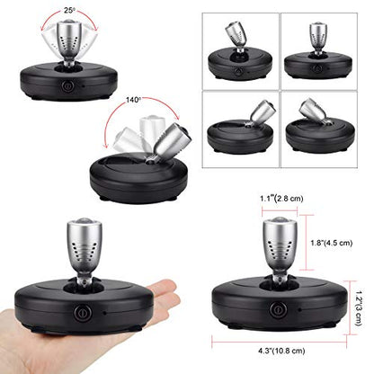 LUXSWAY Battery Operated LED Spot Lights Indoor,Wireless Accent Lights with Dimmable,12 Color Changing Puck Light with Remote,Closet Lights with Rotatable Light Head Dartboard Lighting-Black - color: Black+Silver Head-2Pack