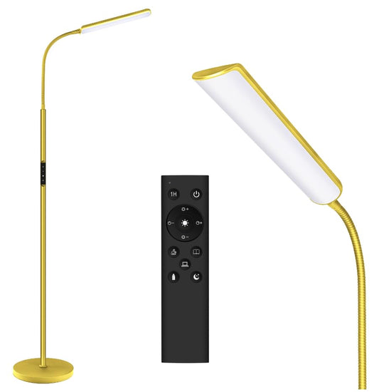 Dimunt LED Floor Lamp, Stepless Adjustable 3000K-6000K Colors, Golden - color: Golden