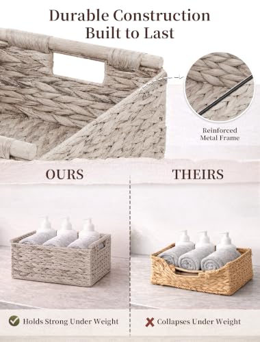 Wicker Basket, Large Basket for Gift Baskets Empty, 15.4x11x6.3in - color: Whitewash, size: Large