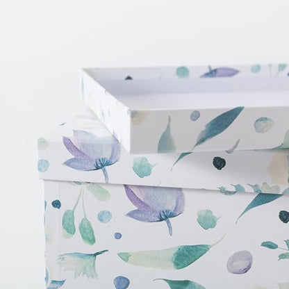 Soul & Lane - Handpicked Bouquet Floral Storage Boxes with Lids, Set of 3 - color: Handpicked Bouquet