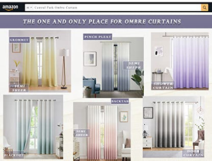 Central Park Ombre Semi Sheer Curtain, Cream White to Lavender, 40"x63"x2 - color: Lavender/ Purple, size: 40"W x 63"L (Pack of 2)