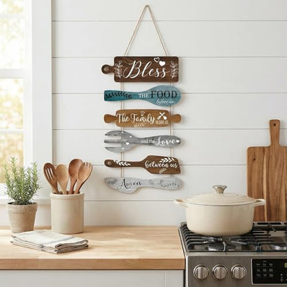 Wall Art Decor, Wooden, for Kitchen Dining Room, Farmhouse Rustic - style: Kitchen