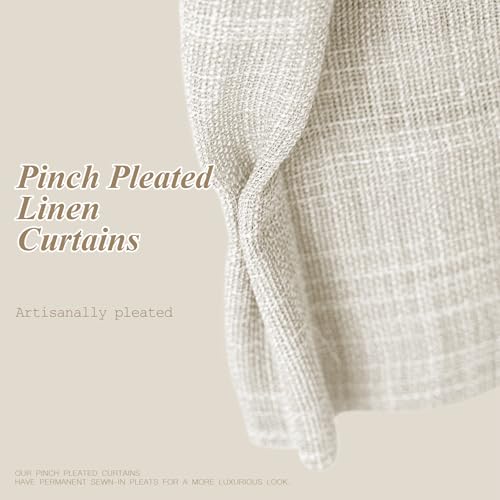 AUSSPVOCT Pinch Pleated Sheer Curtains 96 Inches Long for Living Room - color: Natural, size: 40"W x 96"L (Pack of 2)