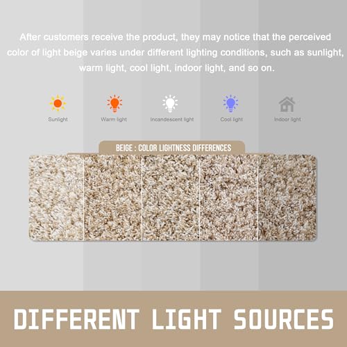 Yimobra Bathroom Rugs Non Slip Washable 24X17, Small Bath Mat, Beige&White - color: Light Beige and White, size: 17" X 24"