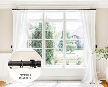 BlastHome® Luxury Adjustable Curtain Rod Brackets, Tuxedo Black - color: Tuxedo Black
