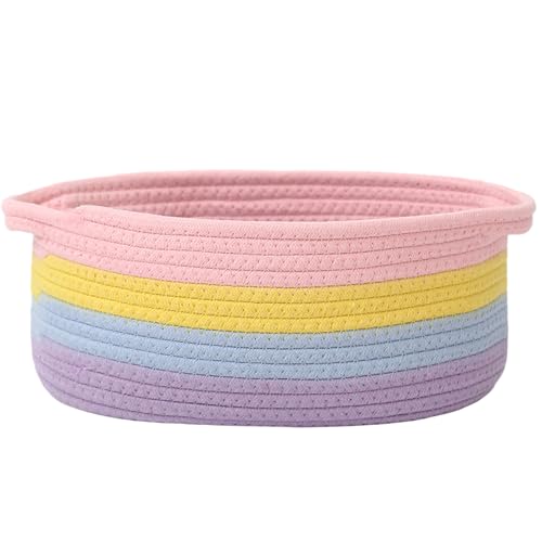 JMvicyroam Small Woven Basket, Empty Gift Basket, Rainbow/1 Pack - color: Rainbow, size: 1 Pack