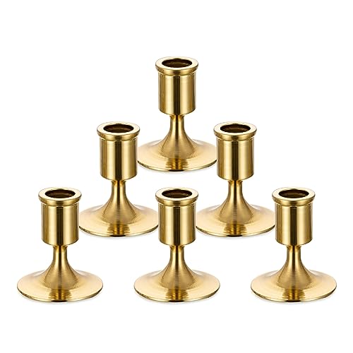 Sziqiqi Gold Candlestick Candle Holders Set of 6, for Wedding Table - color: Gold-style 1, size: 6 Pcs