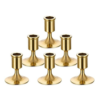 Sziqiqi Gold Candlestick Candle Holders Set of 6, for Wedding Table - color: Gold-style 1, size: 6 Pcs