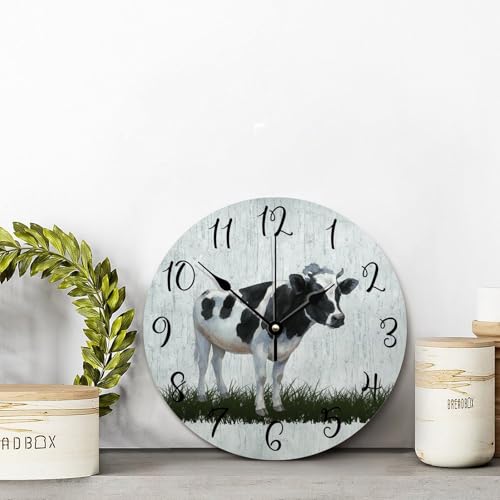 Holstein Cow Wall Clocks Farm Milk Cow Kitchen Wall Clock - color: Style-8, size: 12 Inch