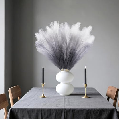8 Pcs 35.4" Black Gradient Faux Pampas Grass, Tall Pampas Grass Vase Filler - color: Black, size: 35.4inch-8Pcs