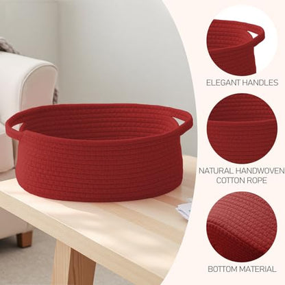 JMvicyroam Small Woven Basket, Empty Gift Basket, Red/1 Pack - color: Red, size: 1 Pack