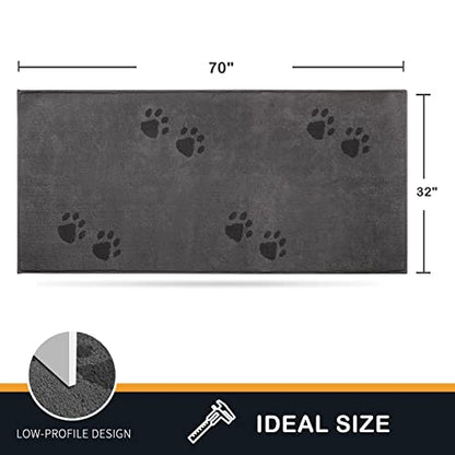 PURRUGS Hallway Runner Rug, 32" x 70", Grey - color: Grey, size: 32" X 70"