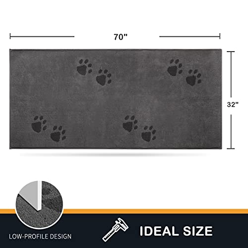 PURRUGS Hallway Runner Rug, 32" x 70", Grey - color: Grey, size: 32" X 70"