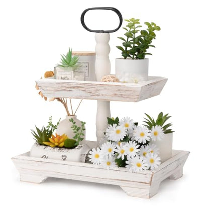 Tiered Tray Stand Farmhouse 2 Tiered