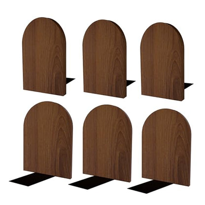 Myluxi Wooden Bookends for Shelves,Heavy Duty Walnut Book End 7x5x4in 3Pair - color: Round-3pair