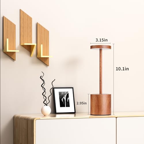 Cordless Table Lamp Rechargeable,Battery Powered LED Outdoor Table Light - color: 1 Pack Wood
