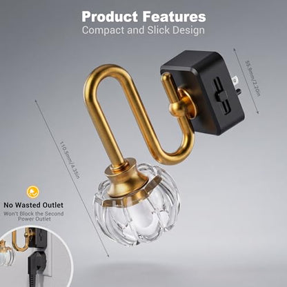 JandCase Night Light, Night Lights Plug into Wall, Glass LED Nightlight - color: Pumpkin Flower