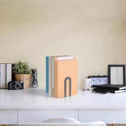 Chunful 6 Pcs Gray Metal BookEnds Shelves, 5.5 x 3.75 x 2.25 in - color: Gray, size: 5.5*3.75*2.25inch