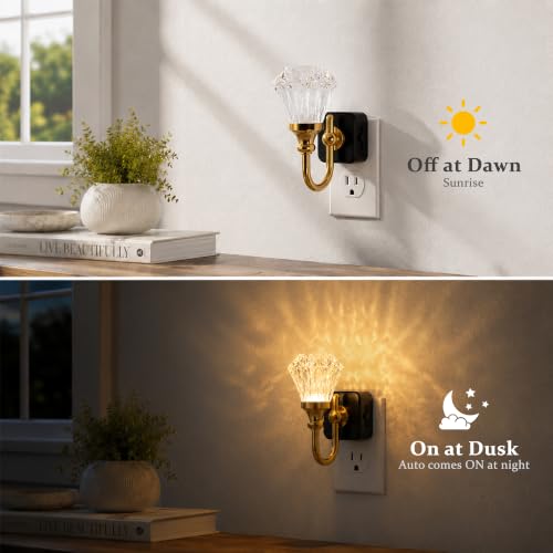 JandCase Night Light, Night Lights Plug into Wall, Crystal LED Nightlight - color: Diamond Flower