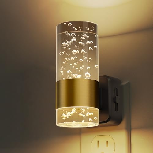 L LOHAS LED Night Lights Plug into Wall, 3000K Acrylic Night Light - color: Gold Ring-3000K Gradient, size: 1 Pack
