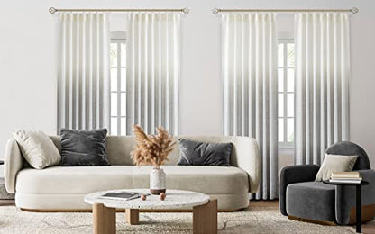 Ombre Pinch Pleated Semi Sheer Curtain, 40"Wx84"Lx2, Cream White to Grey - color: Grey/Pinch Pleat, size: 40"W x 84"L (Pack of 2)