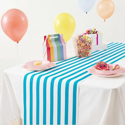 AmazingSpark Striped Table Runner Roll,Blue,25' Long X 16" Wide - color: Blue, size: 25' Long X 16" Wide