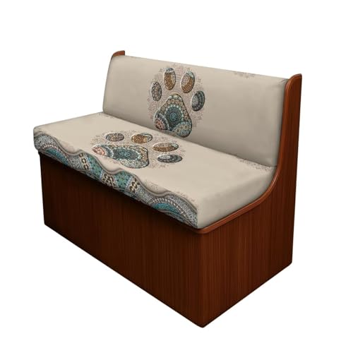 RV Dinette Cushion Covers Boho Mandala 2 Pcs Dog Paw Camper Cushion Slipcover Stretch Sofa Furniture Protector Include1 Backrest Cover and 1 Bench Cover - color: Boho Mandala Dog Paw