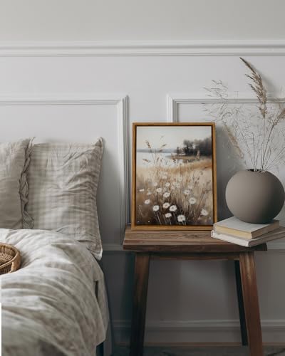 InSimSea Framed Fall Wall Art, Autumn Landscape Wildflower Decor, 8x10in - color: Field Flower, size: 10"L x 8"W