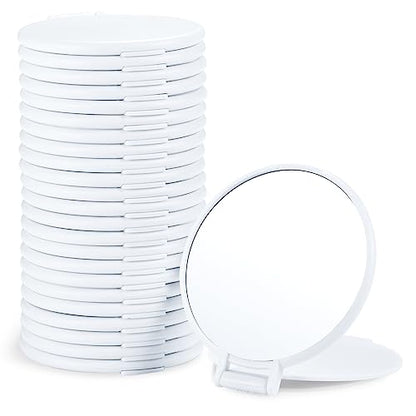 Qislee 24 Pack Compact Mirrors Bulk for Party Favors Purse Travel, White - color: 24 Pcs-white